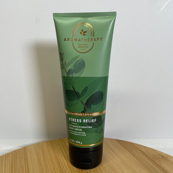 Bath & Body Works Eucalyptus Spearmint Stress Relief Body Cream 8 oz Shea Butter - Picture 1 of 6